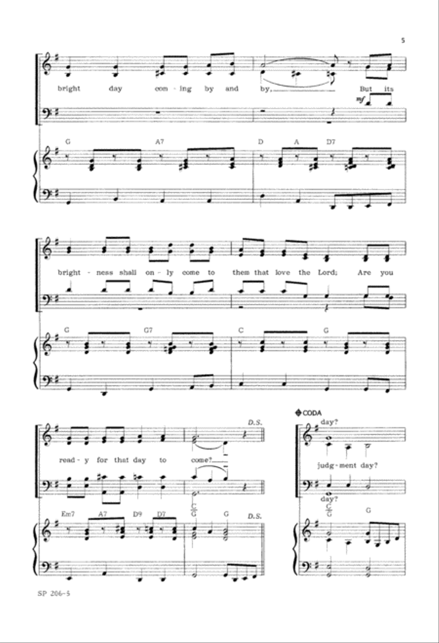 There's a Great Day Coming (Digital Download) 4-Part scores gallery preview page 5
