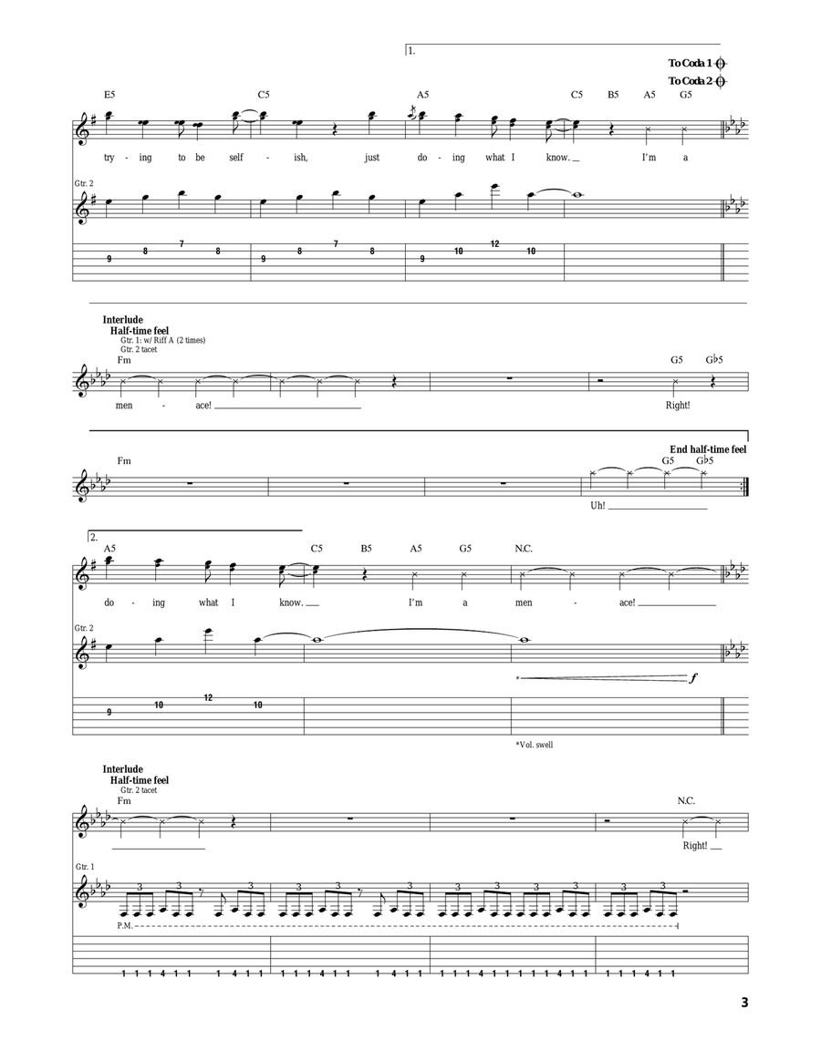 Menace Menace Acoustic Guitar scores gallery preview page 3