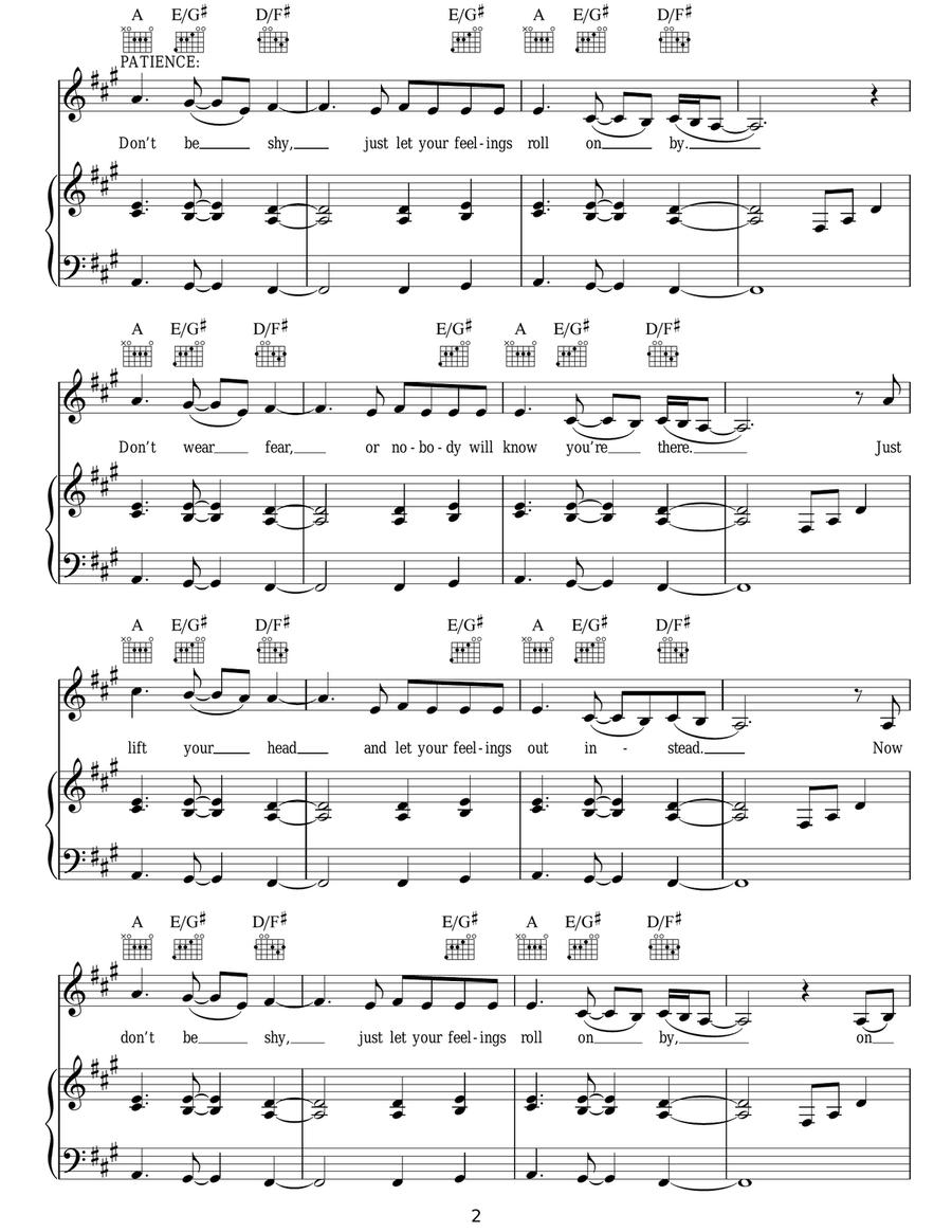 Don't Be Shy Don't Be Shy Acoustic Guitar scores gallery preview page 2