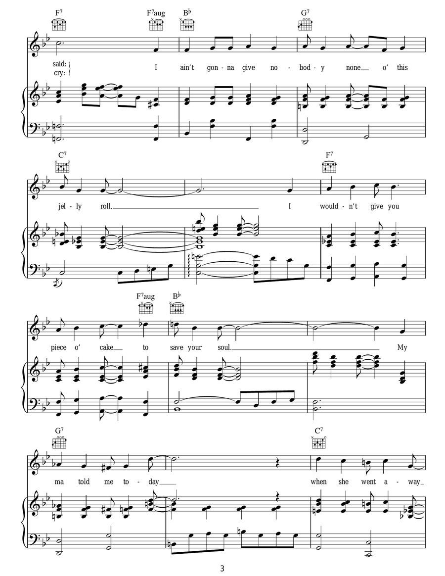 I Ain't Gonna Give Nobody None Of This Jelly Roll Guitar scores gallery preview page 3