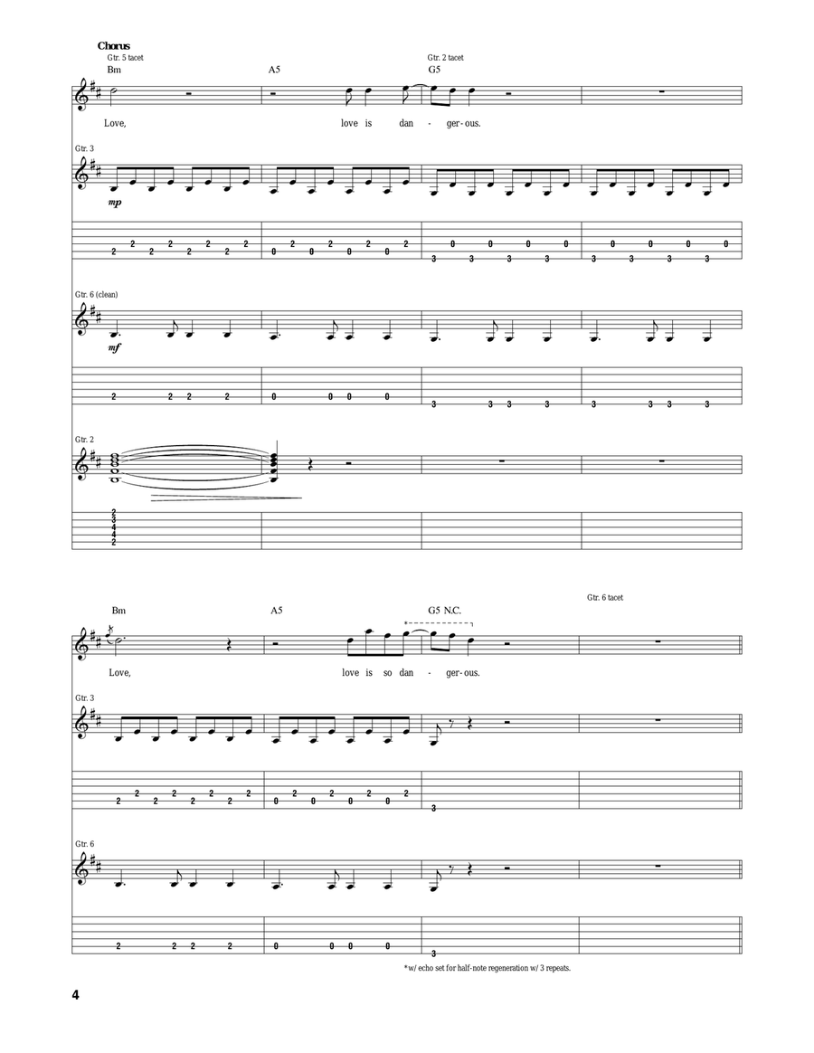 Love Is Dangerous Love Is Dangerous Acoustic Guitar scores gallery preview page 4