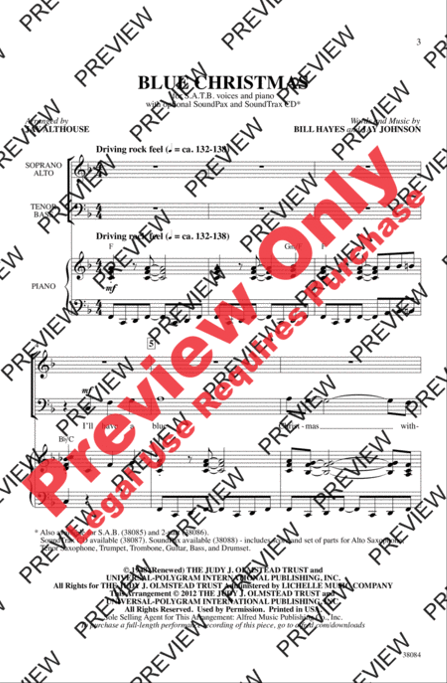 Blue Christmas Blue Christmas 4-Part scores gallery preview page 3