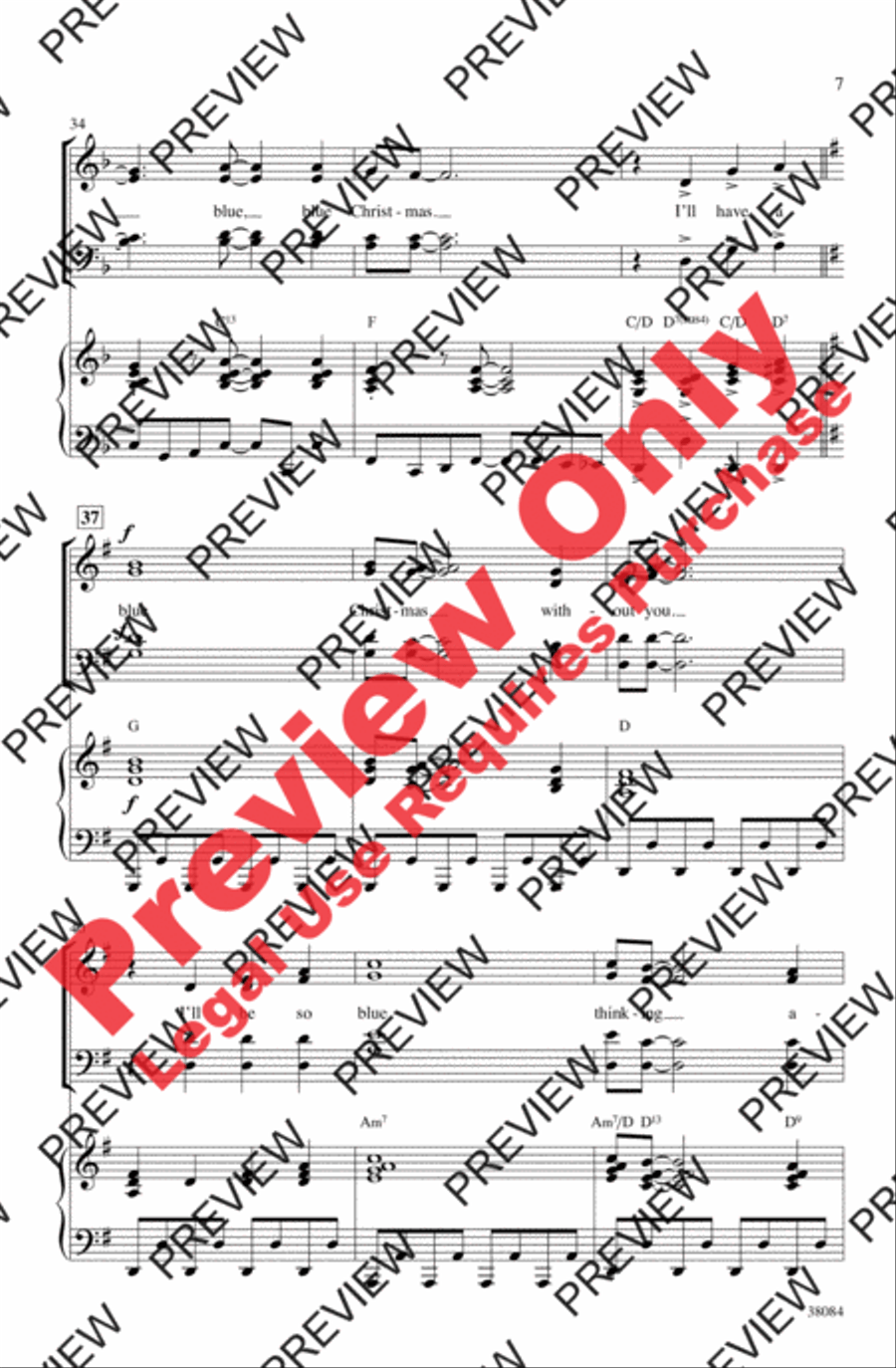 Blue Christmas Blue Christmas 4-Part scores gallery preview page 7