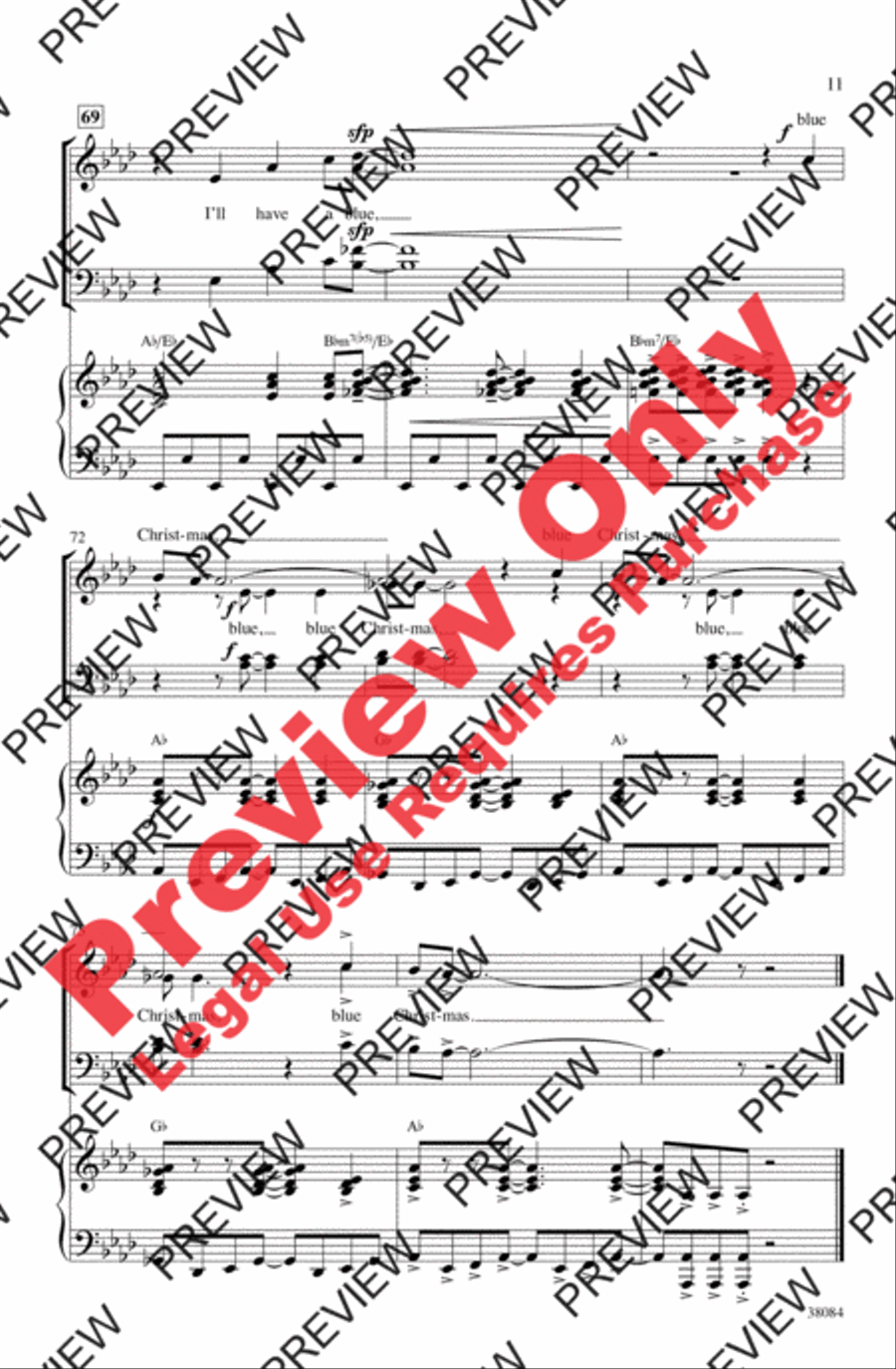 Blue Christmas Blue Christmas 4-Part scores gallery preview page 11