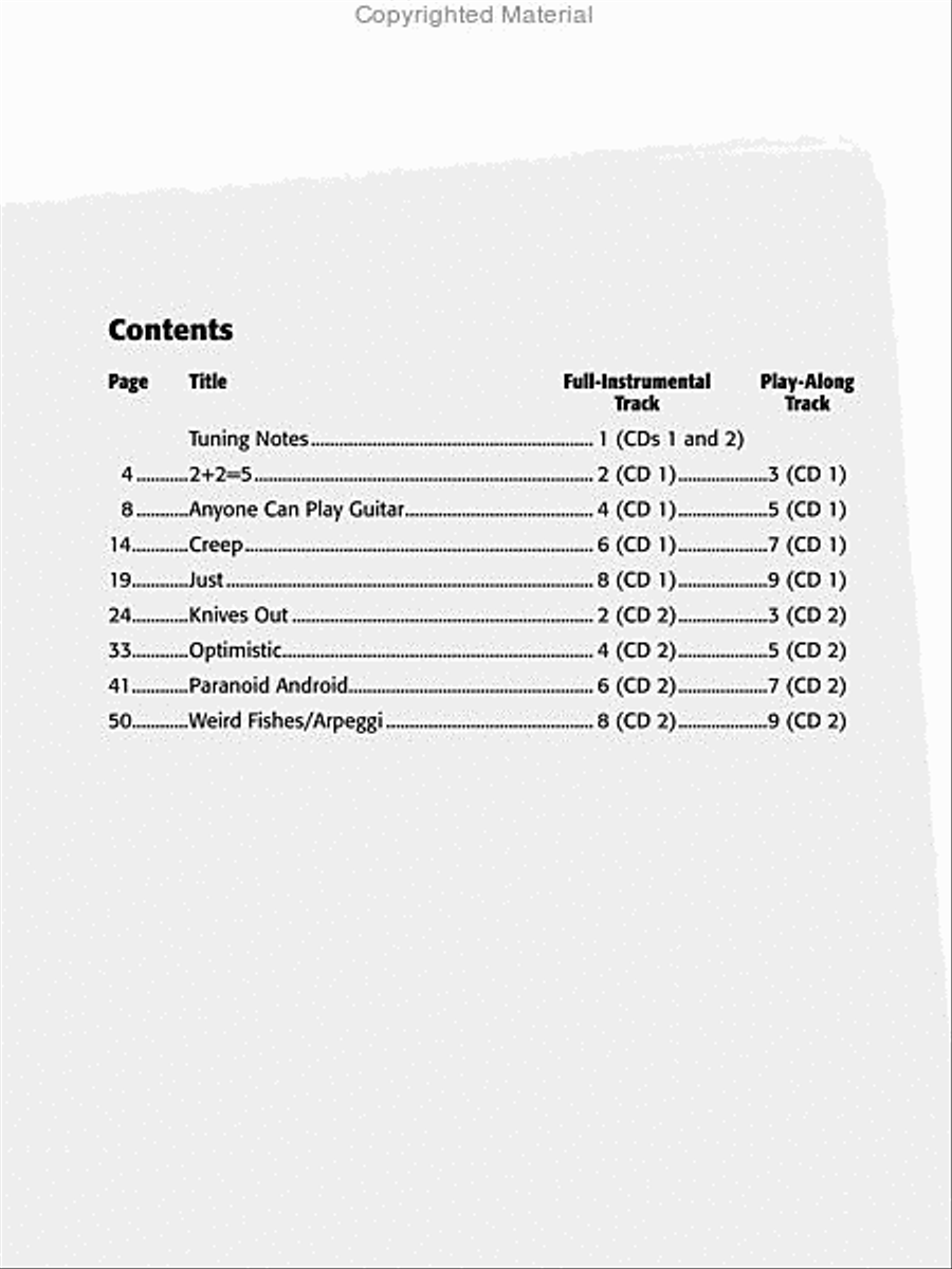 Radiohead – Ultimate Bass Play-Along Bass Guitar Tablature scores gallery preview page 3