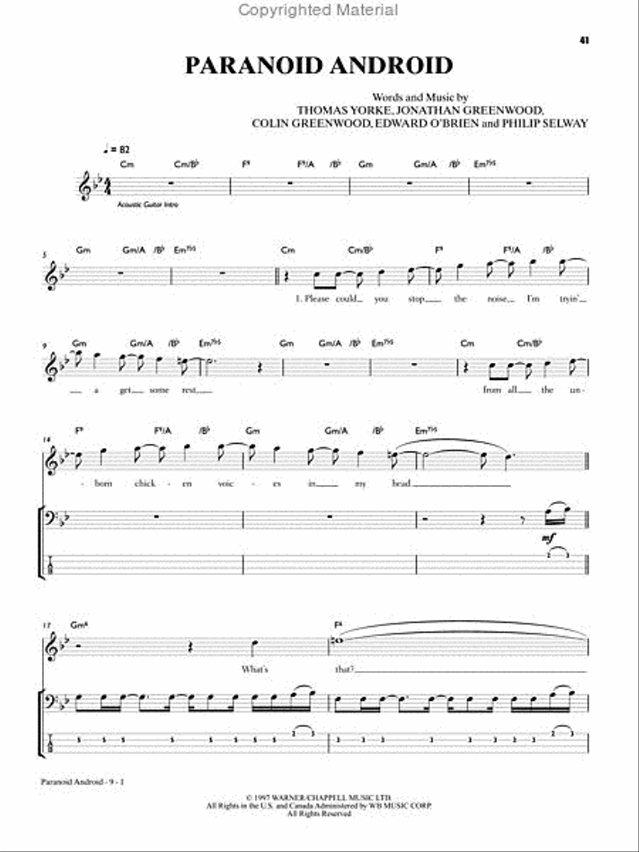 Radiohead – Ultimate Bass Play-Along Bass Guitar Tablature scores gallery preview page 5