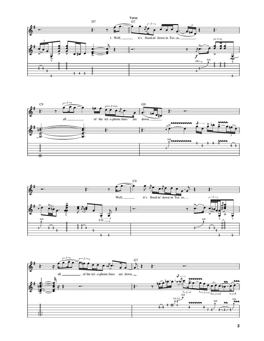 Texas Flood Texas Flood Acoustic Guitar scores gallery preview page 3