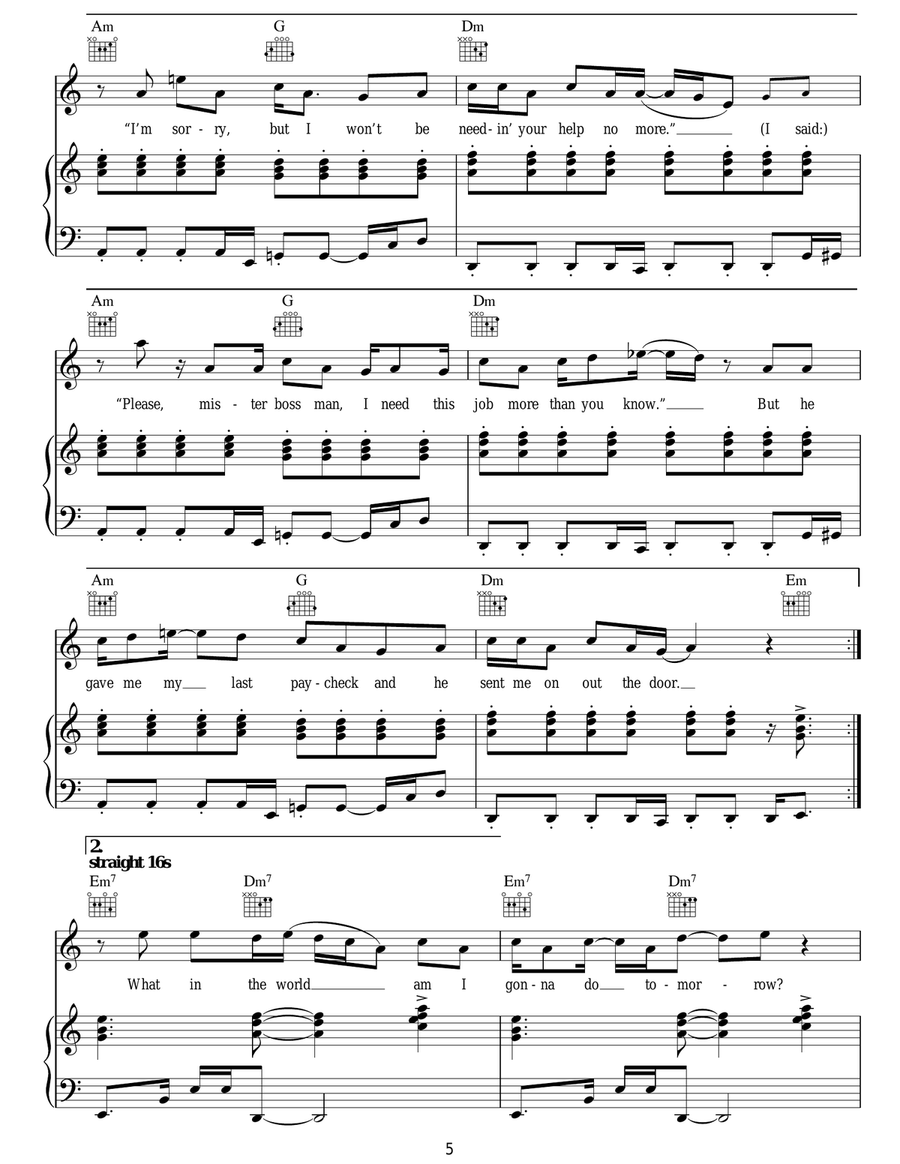I Need A Dollar I Need A Dollar Acoustic Guitar scores gallery preview page 5