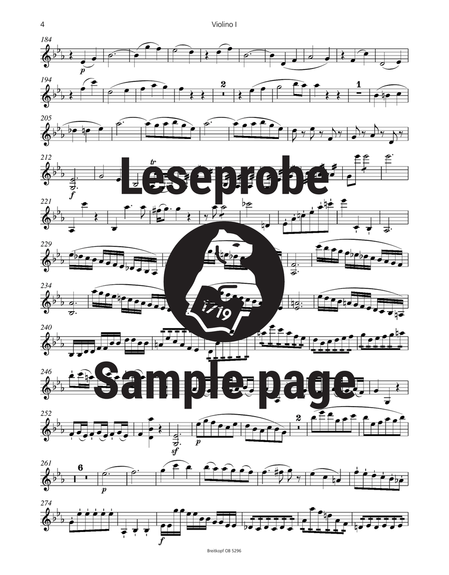 Symphony [No. 39] in E flat major K. 543 Orchestra scores gallery preview page 4