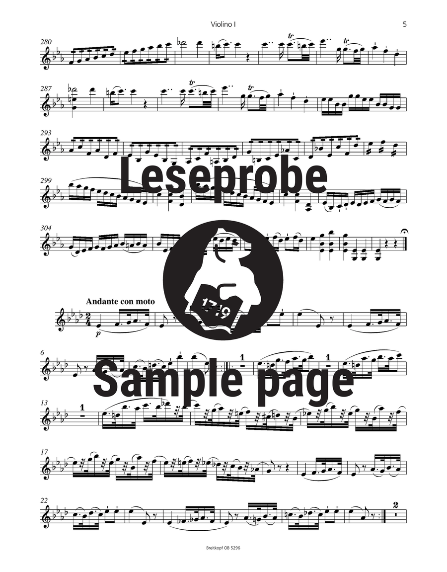 Symphony [No. 39] in E flat major K. 543 Orchestra scores gallery preview page 5