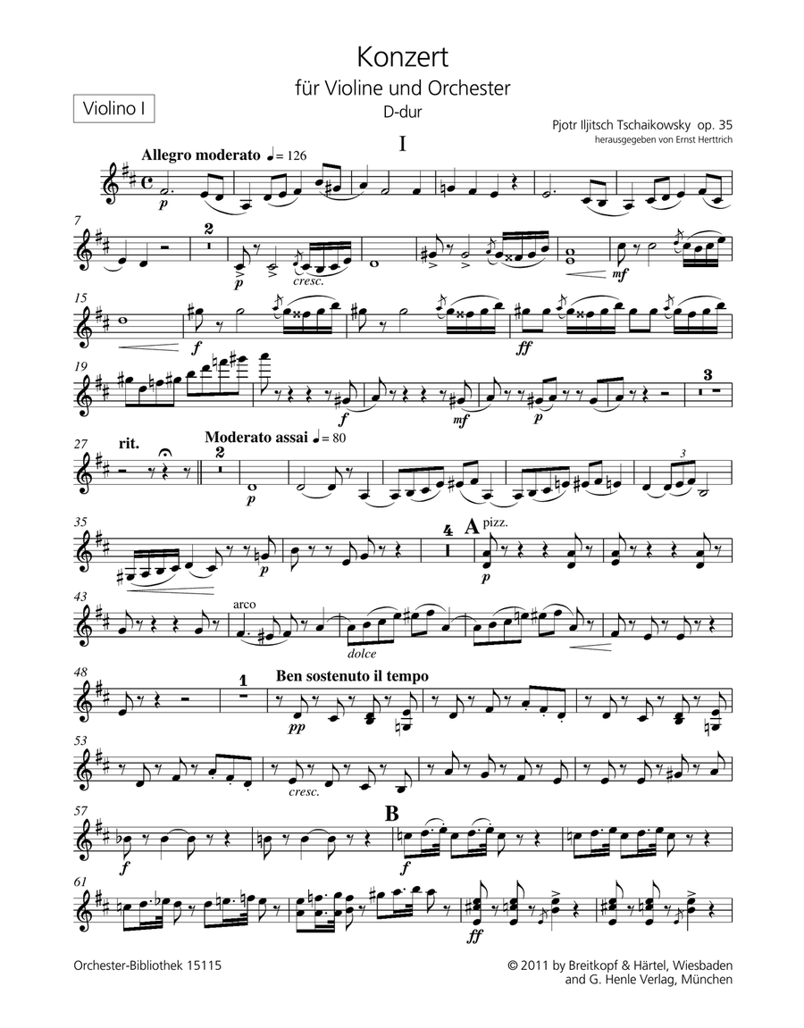 Violin Concerto in D major Op. 35 Orchestra scores gallery preview page 2