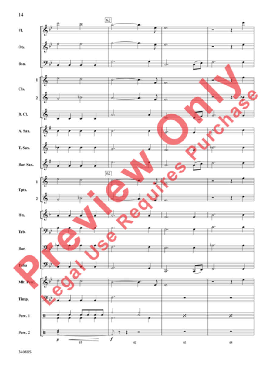 The Greatest Love of All Concert Band scores gallery preview page 15
