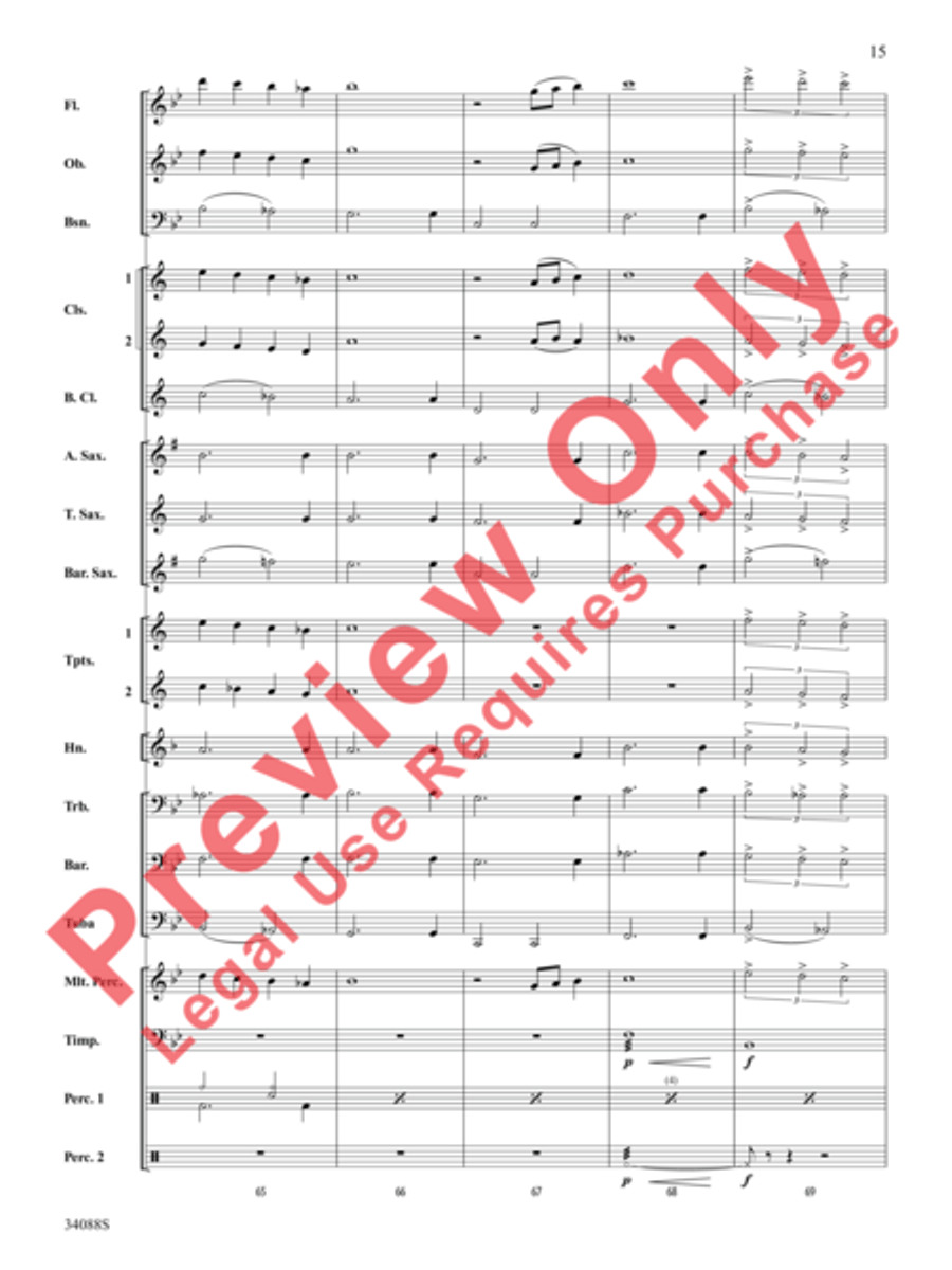 The Greatest Love of All Concert Band scores gallery preview page 16