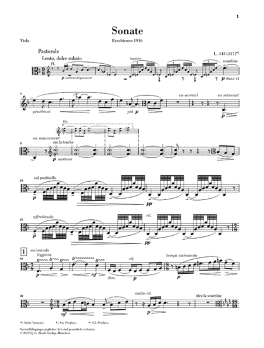 Claude Debussy – Sonata for Flute, Viola and Harp Flute scores gallery preview page 4