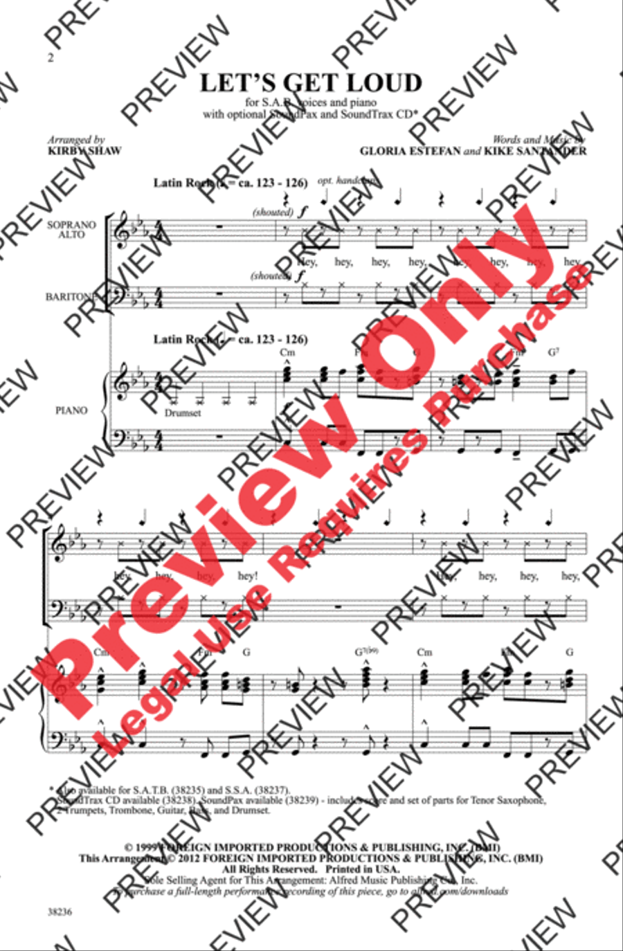 Let's Get Loud Let's Get Loud 3-Part scores gallery preview page 2