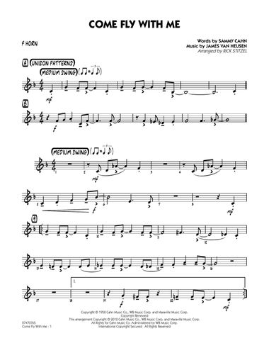 Come Fly With Me - F Horn