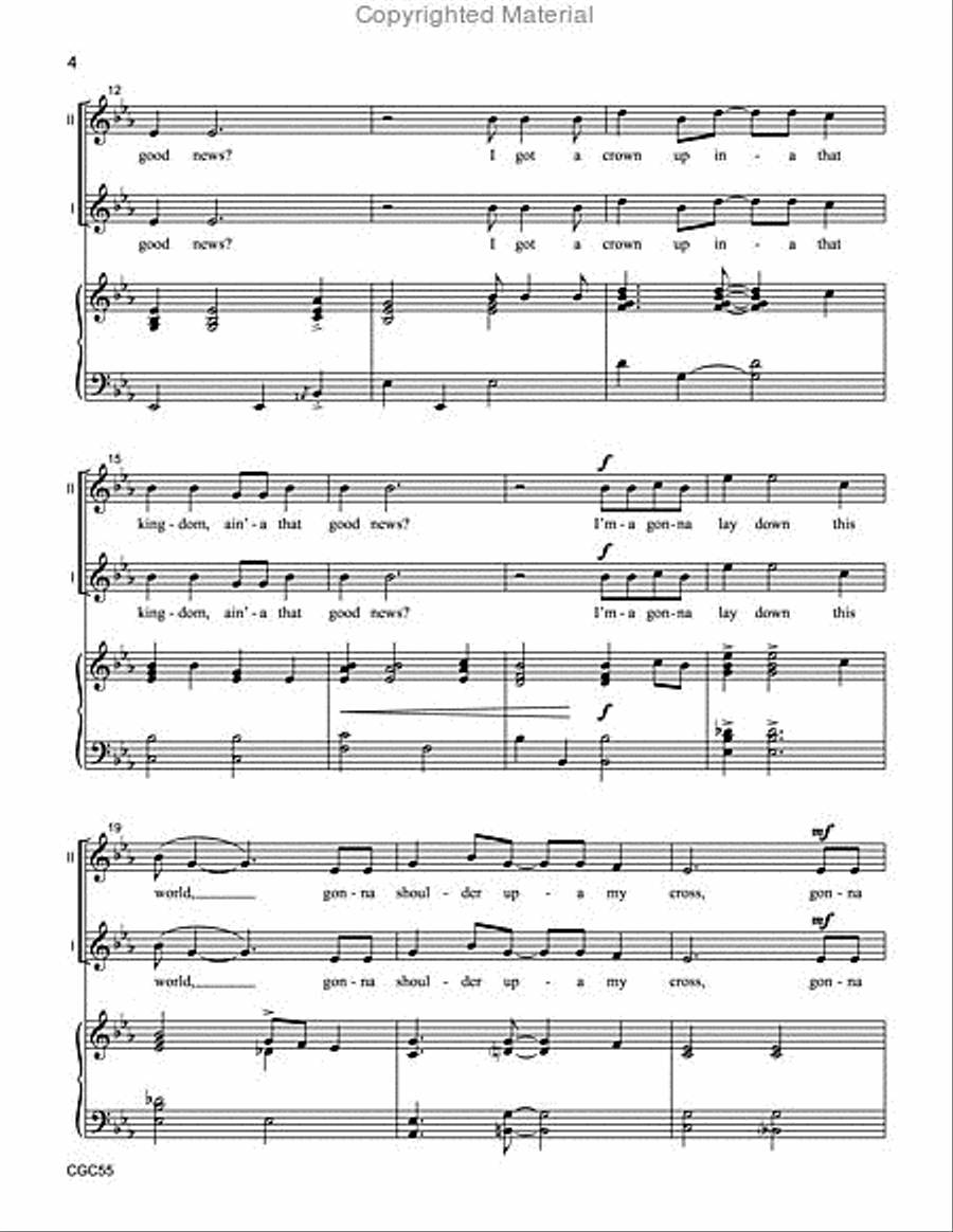 When the Spirit Says Sing: Spirituals for Unison/Two-part Voices Unison Choir scores gallery preview page 3