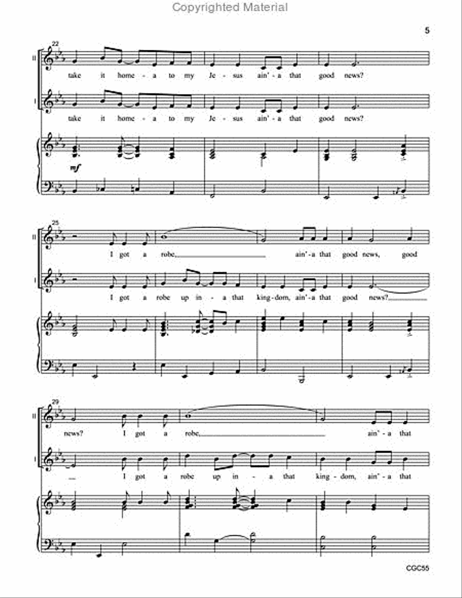 When the Spirit Says Sing: Spirituals for Unison/Two-part Voices Unison Choir scores gallery preview page 4