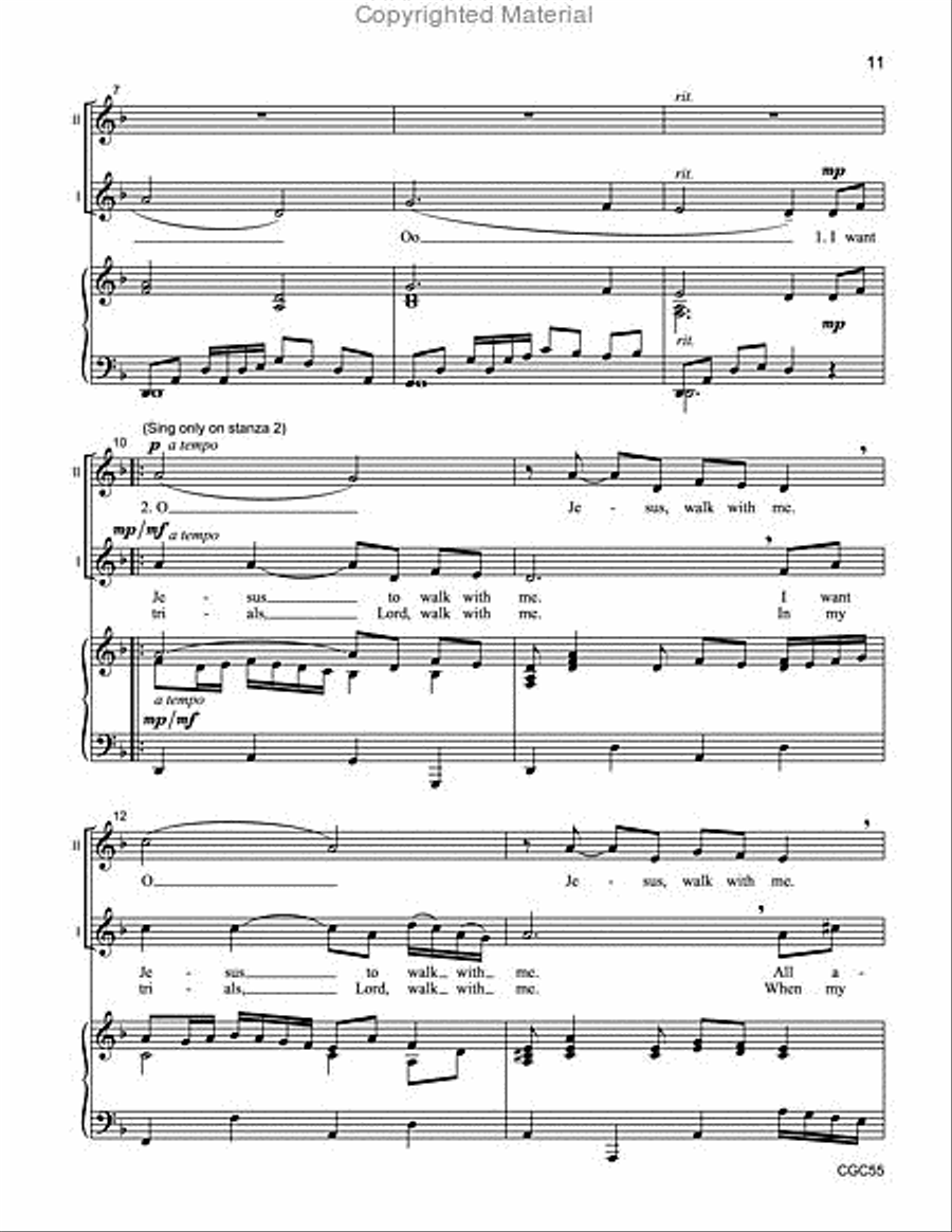 When the Spirit Says Sing: Spirituals for Unison/Two-part Voices Unison Choir scores gallery preview page 7