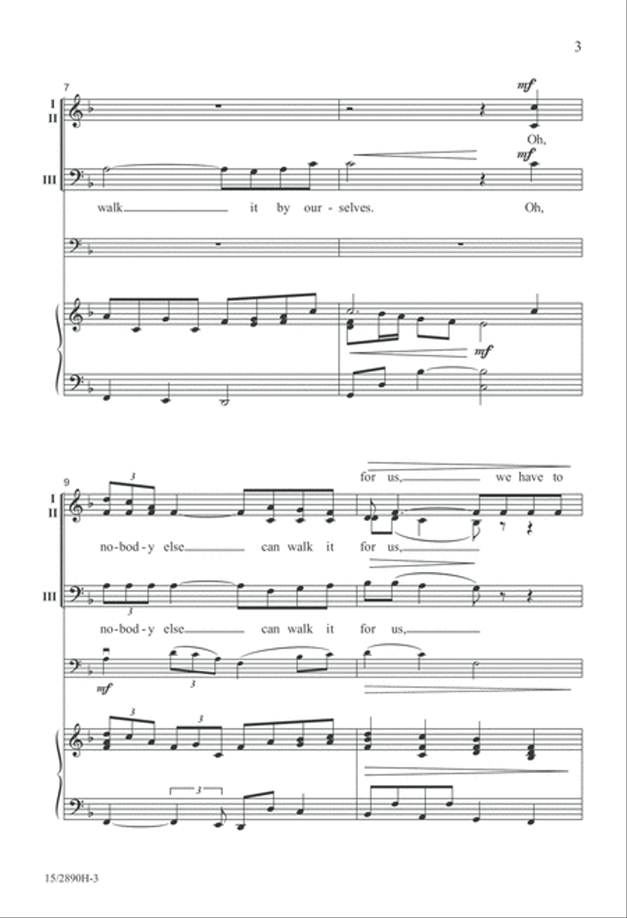 Walk This Lonesome Valley 3-Part scores gallery preview page 4