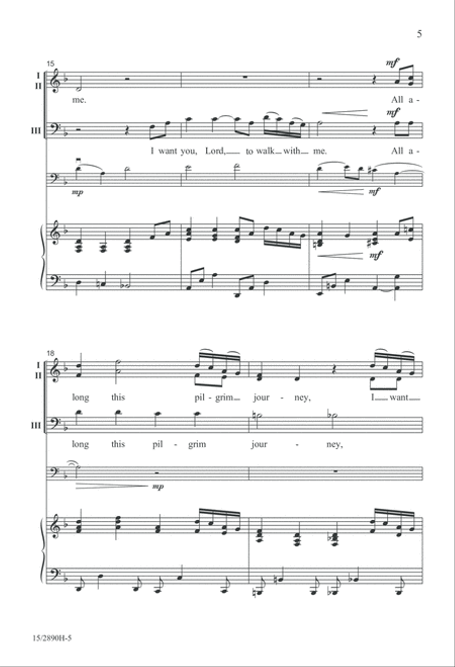 Walk This Lonesome Valley 3-Part scores gallery preview page 6