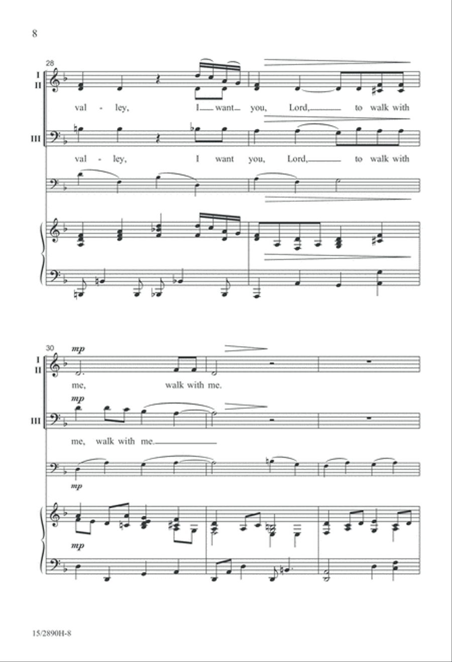 Walk This Lonesome Valley 3-Part scores gallery preview page 9