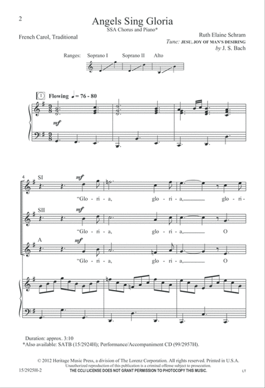 Angels Sing Gloria Angels Sing Gloria SSA scores gallery preview page 3