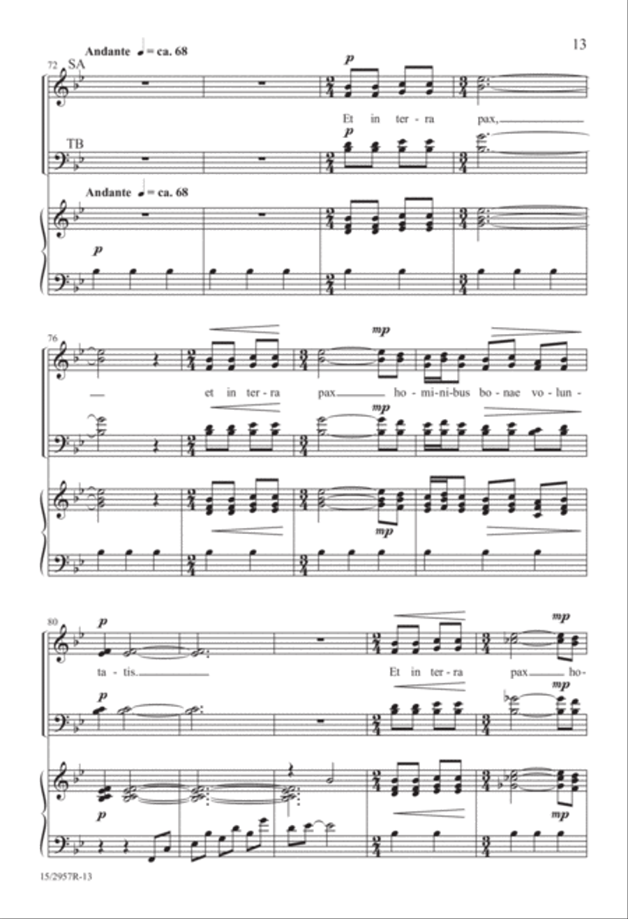 Gloria in Excelsis Deo (from “Gloria”) Divisi scores gallery preview page 14