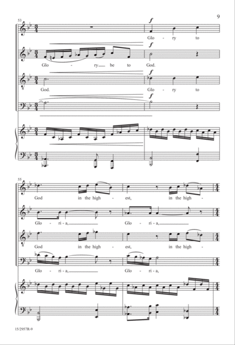Gloria in Excelsis Deo (from “Gloria”) Divisi scores gallery preview page 10