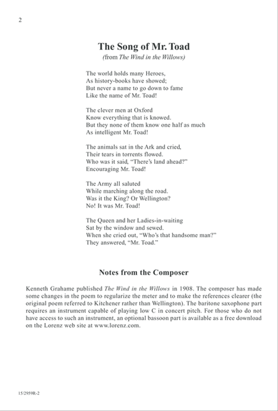The Song of Mr. Toad The Song of Mr. Toad SSA scores gallery preview page 3