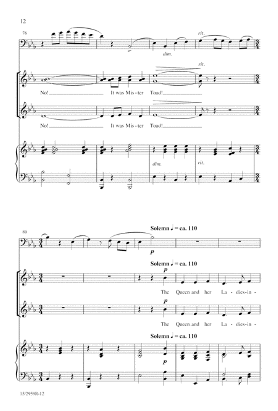 The Song of Mr. Toad The Song of Mr. Toad SSA scores gallery preview page 13