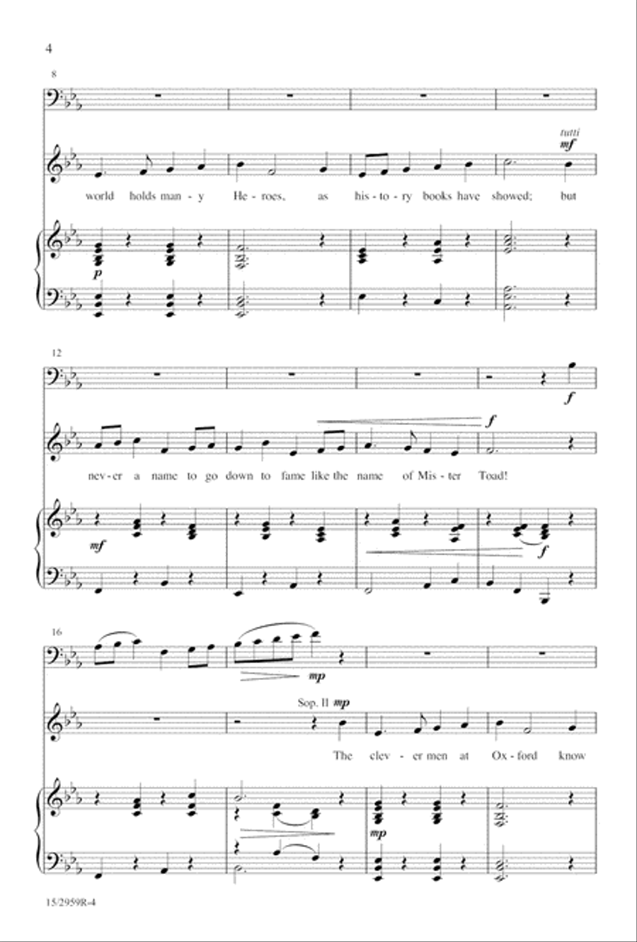 The Song of Mr. Toad The Song of Mr. Toad SSA scores gallery preview page 5