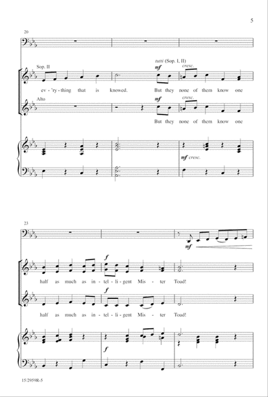 The Song of Mr. Toad The Song of Mr. Toad SSA scores gallery preview page 6