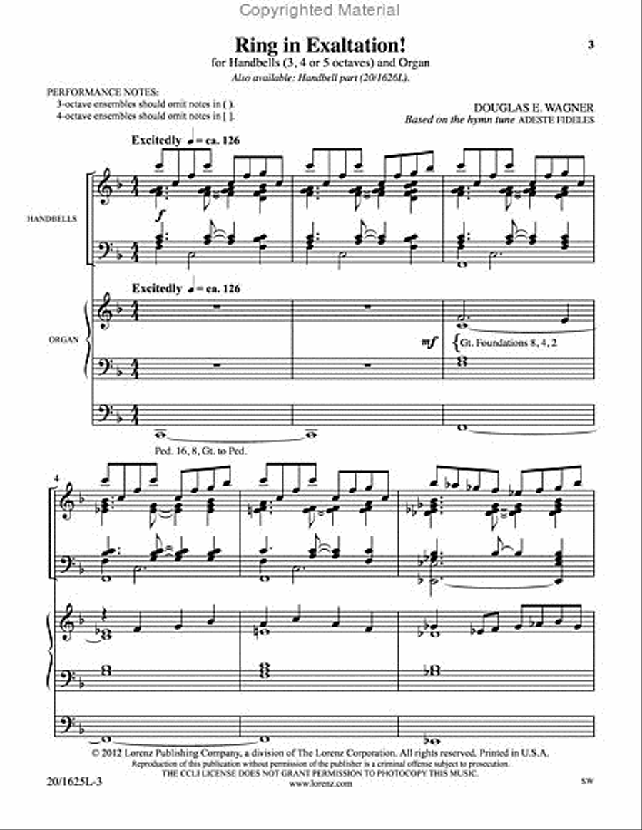 Ring in Exaltation! - Organ/Handbell Score 5-Octaves scores gallery preview page 2