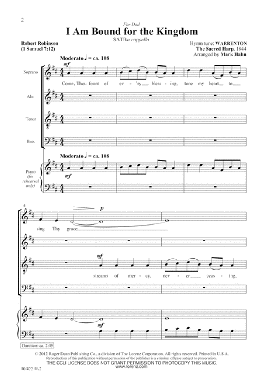 I Am Bound for the Kingdom 4-Part scores gallery preview page 3