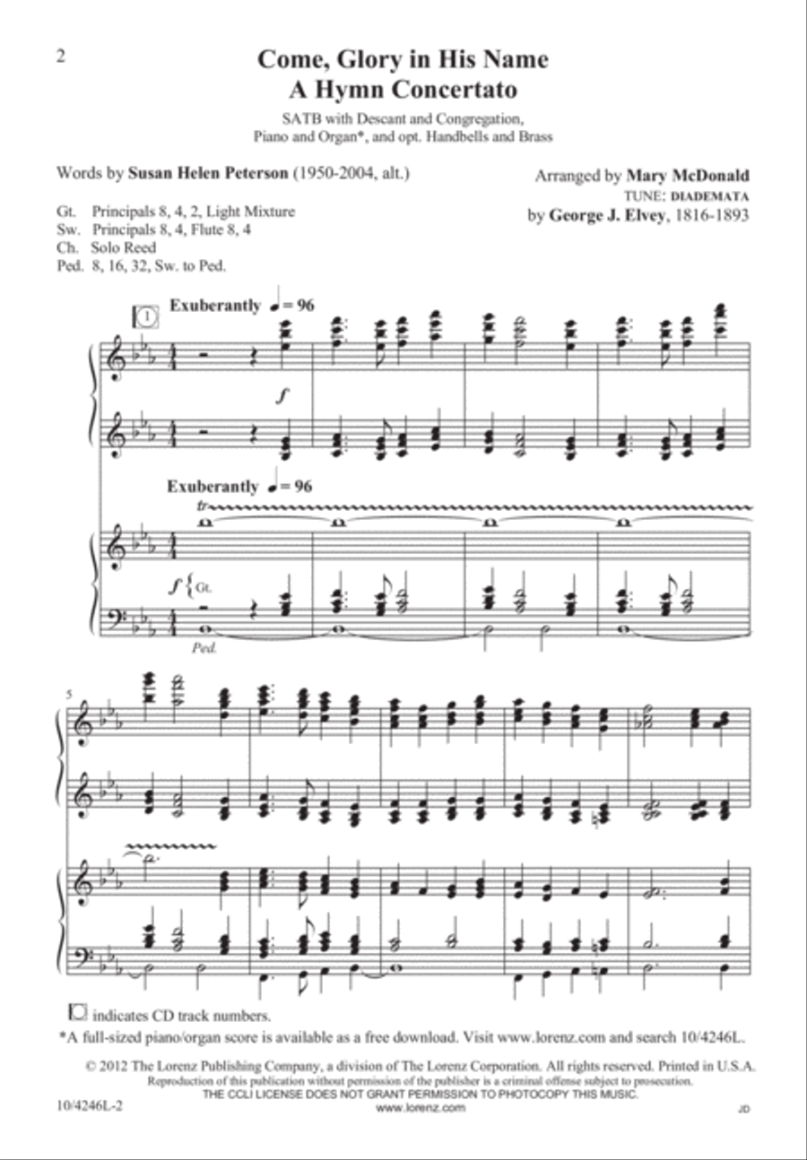 Come, Glory in His Name Come, Glory in His Name 4-Part scores gallery preview page 3