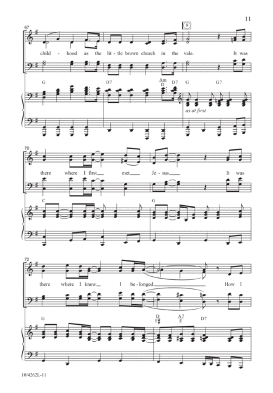 Back to the Church in the Wildwood 4-Part scores gallery preview page 12