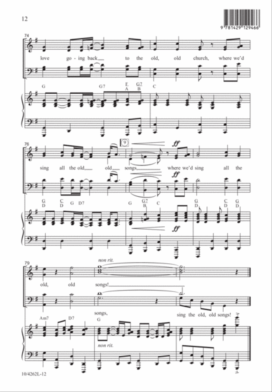 Back to the Church in the Wildwood 4-Part scores gallery preview page 13