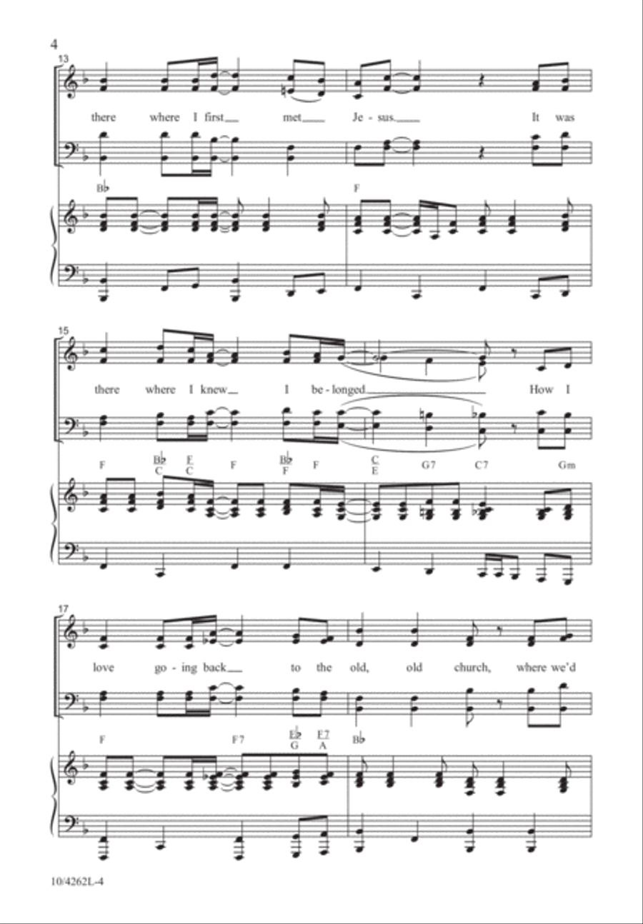 Back to the Church in the Wildwood 4-Part scores gallery preview page 5