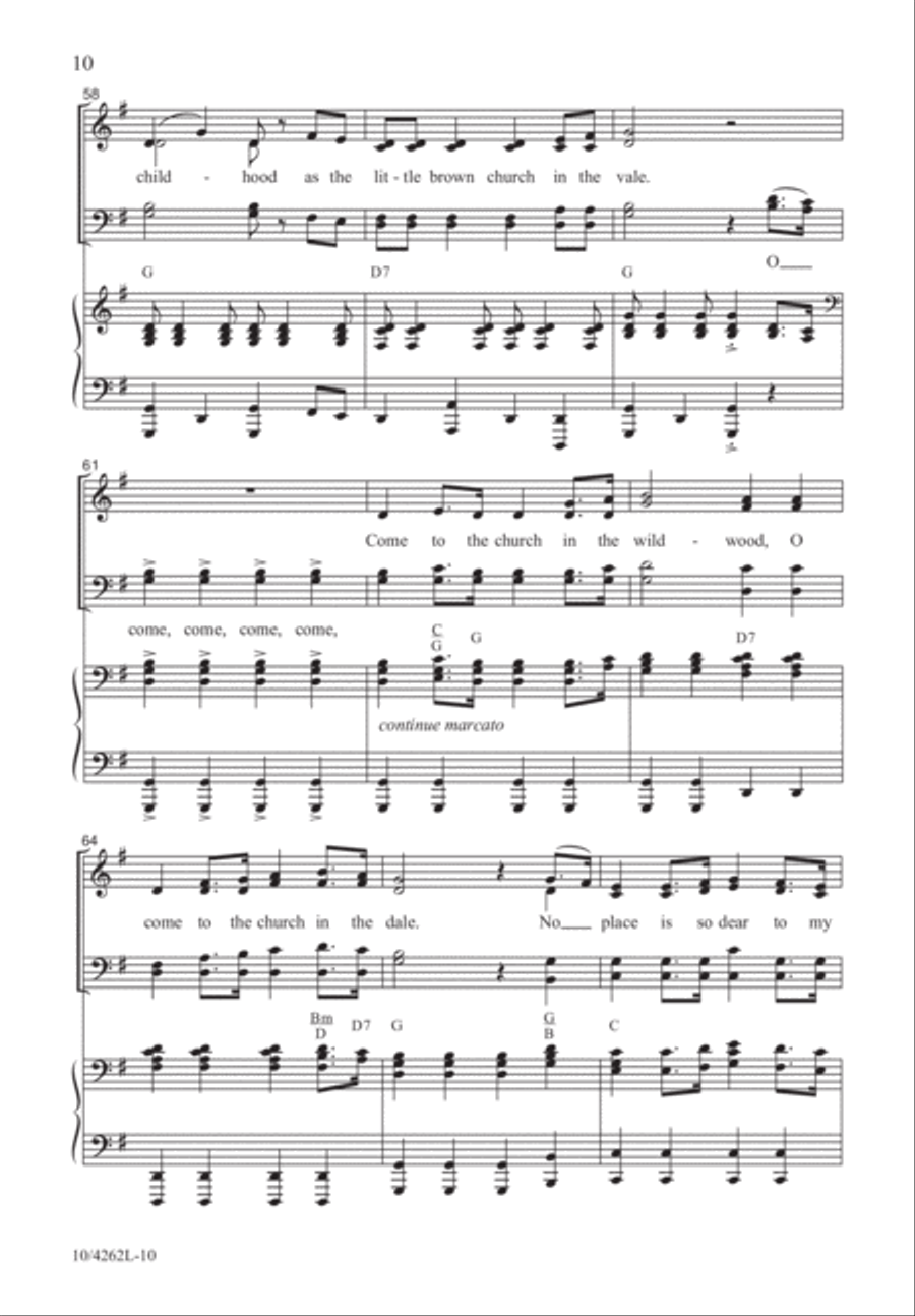Back to the Church in the Wildwood 4-Part scores gallery preview page 11