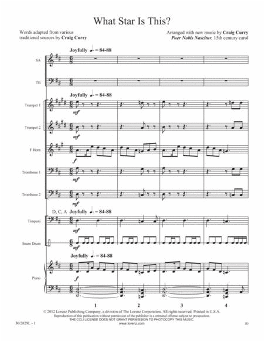 What Star Is This? - Brass and Percussion Score and Parts Choir scores gallery preview page 2