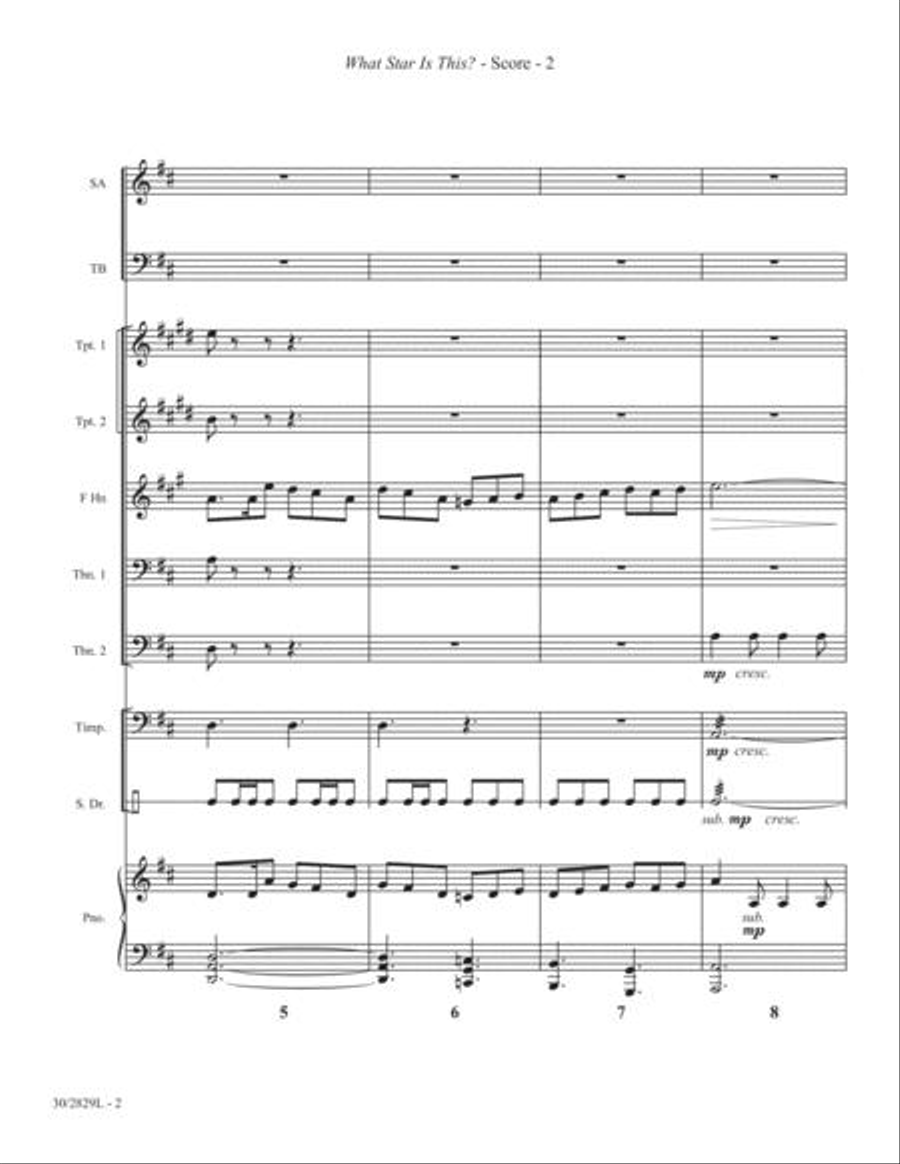 What Star Is This? - Brass and Percussion Score and Parts Choir scores gallery preview page 3