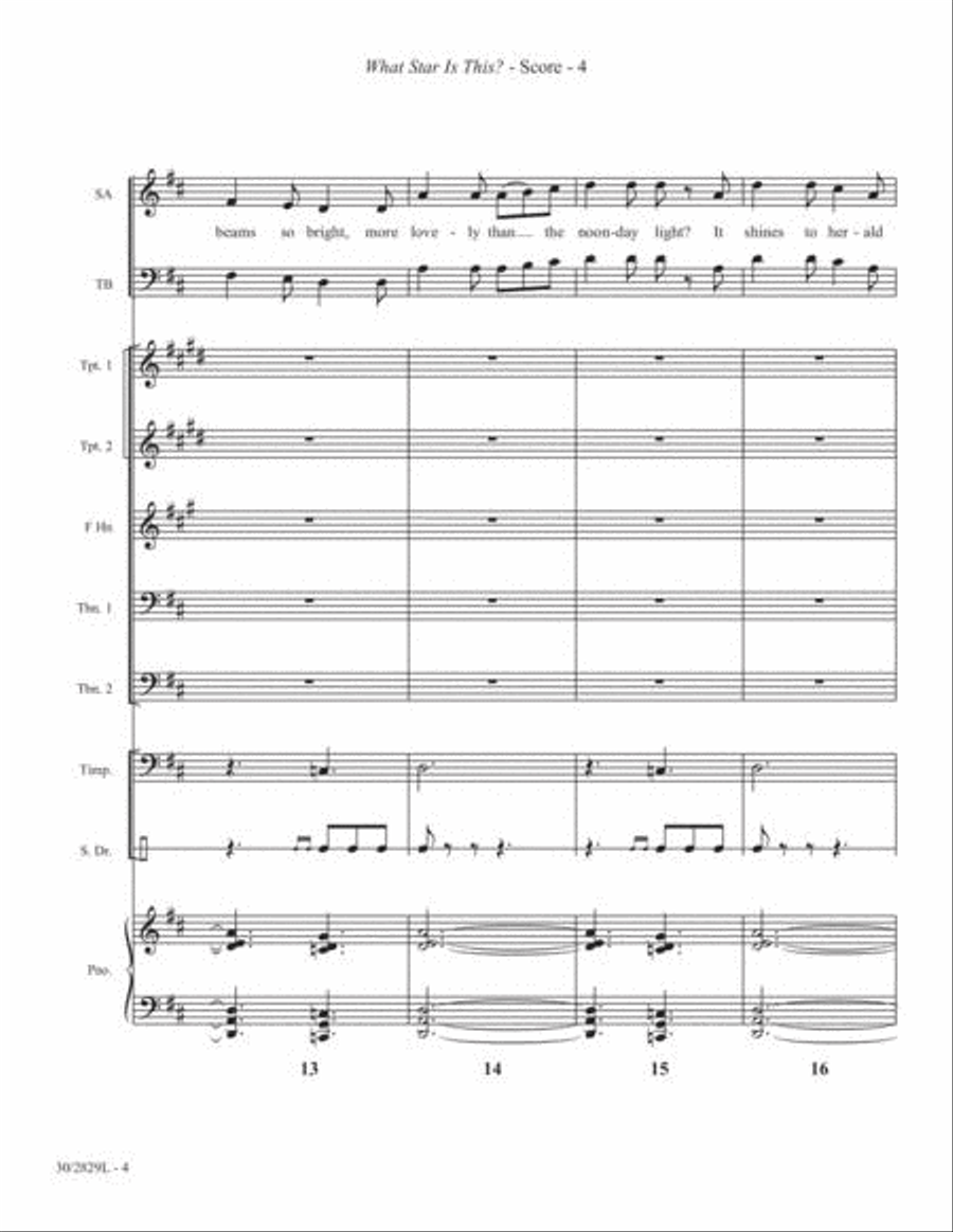 What Star Is This? - Brass and Percussion Score and Parts Choir scores gallery preview page 5