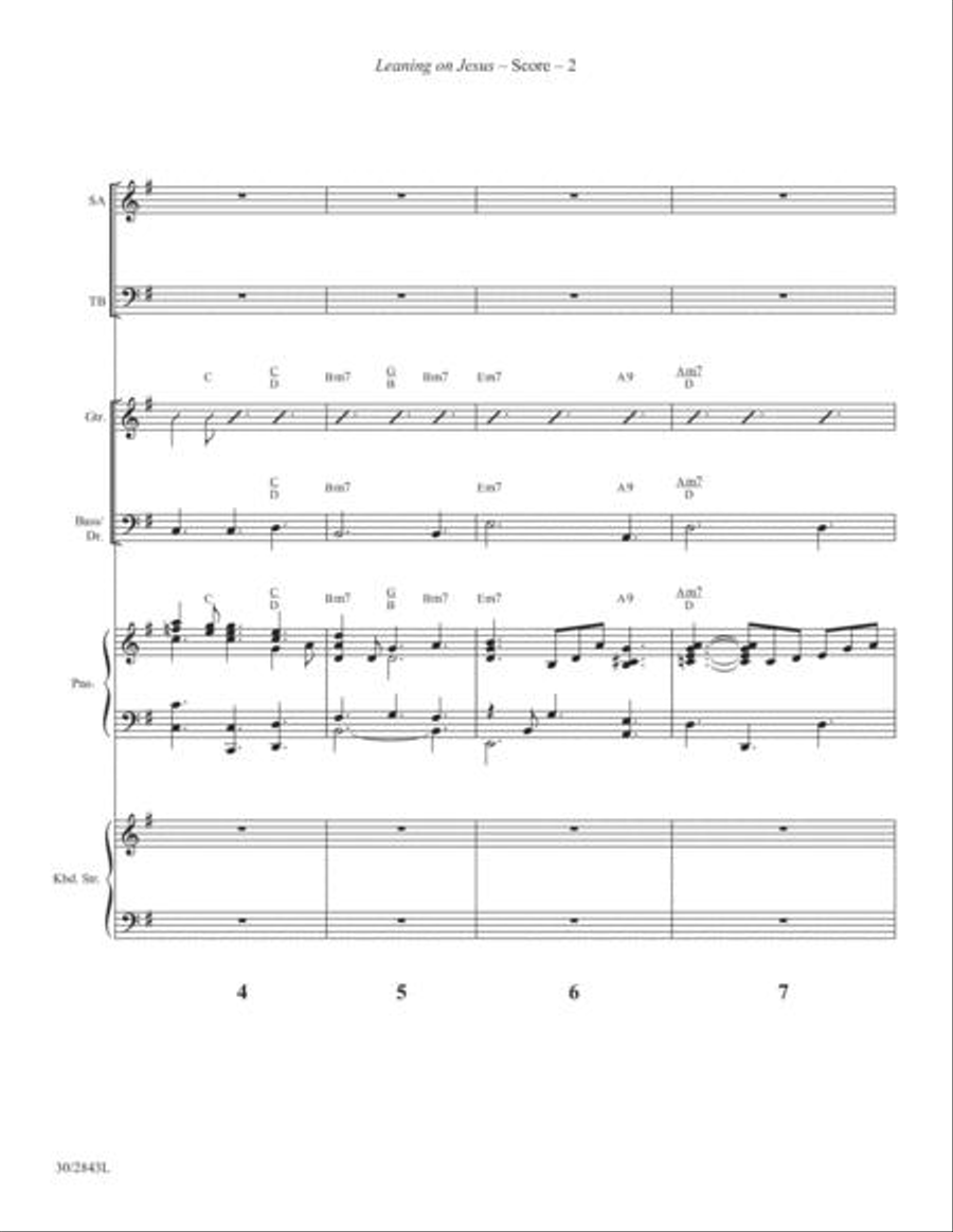 Leaning on Jesus - Rhythm Score and Parts Choir scores gallery preview page 3