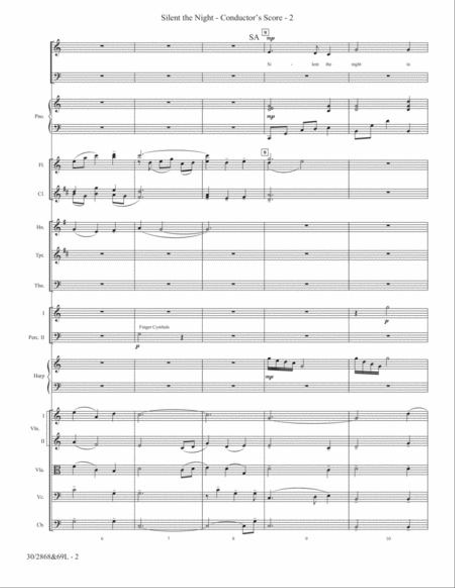 Silent the Night - Orchestral Score and Parts Choir scores gallery preview page 2