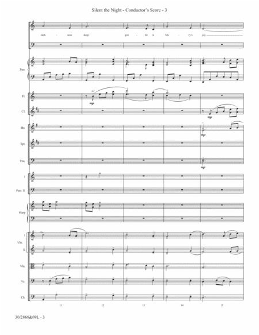 Silent the Night - Orchestral Score and Parts Choir scores gallery preview page 3