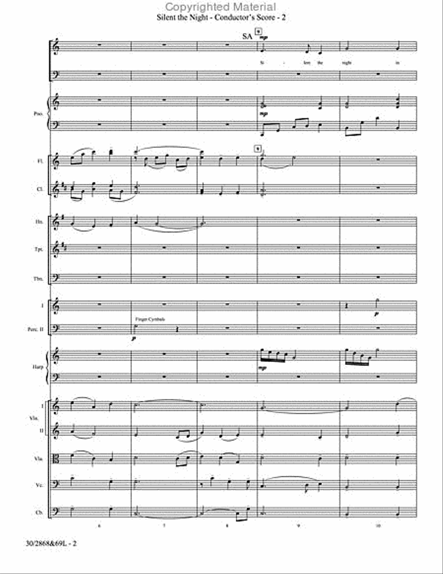 Silent the Night - Orchestral Score and CD with Printable Parts Choir scores gallery preview page 3