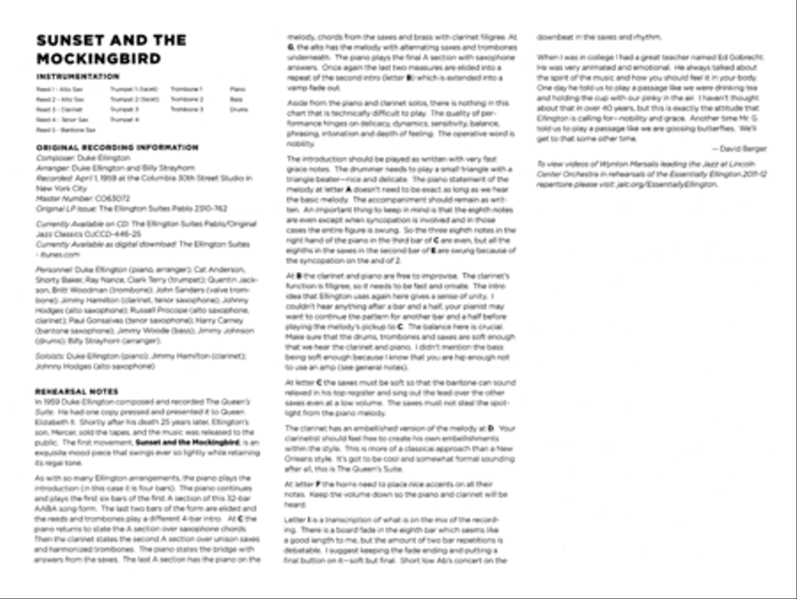 Sunset and the Mocking Bird (from The Queen's Suite) Jazz Ensemble scores gallery preview page 5