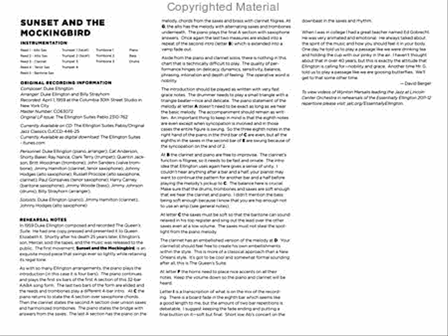 Sunset and the Mocking Bird (from The Queen's Suite) Jazz Ensemble scores gallery preview page 5