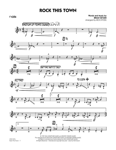 Rock This Town - F Horn